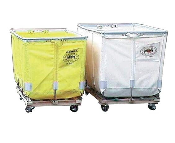 EXTRA DUTY TRUCK - 2 RIGID, 2 SWIVEL CASTERS- Plain White Canvas Fabric, Square Caster Configuration, 8 Bu. Size, 23" Depth, 29" Overall Height H4001-08-2R2S-PWH, extra duty trucks